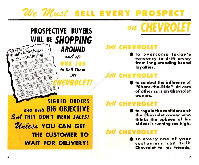 1946 Chevrolet Sell Every Prospect Booklet Page 6